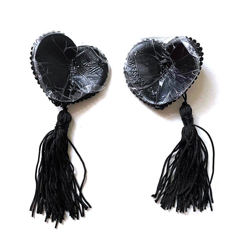 Naughty Toys Black Heart Nipple Pasties - Image 4