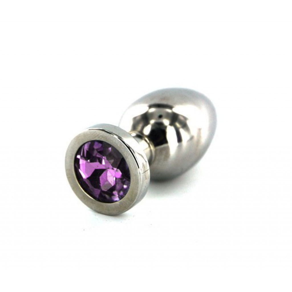 Jewel Buttplug Steel Small Purple - Image 2