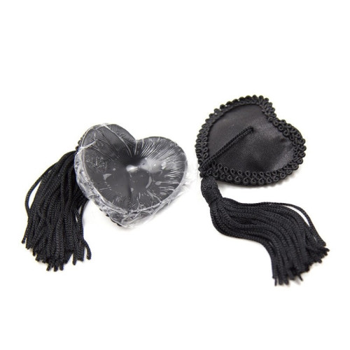 Naughty Toys Black Heart Nipple Pasties - Image 3