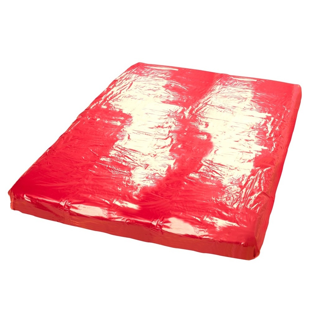 Red Vinyl Bed Sheet 200 x 230cm - Image 3