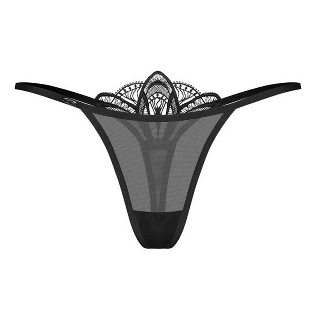 Plus size Obsessive Ezmee thong with decorative lace Black - Image 3