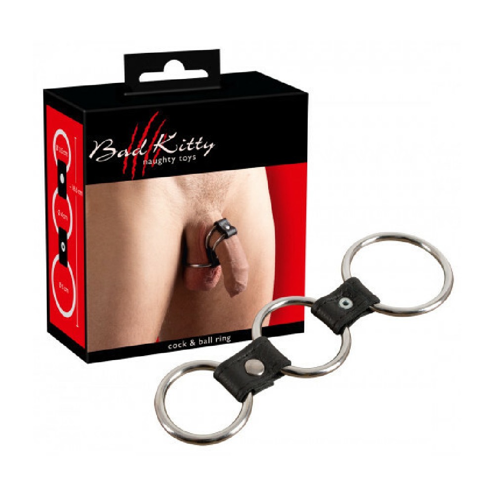 Bad kitty Metal Cock and balls Ring Set of 3 - Image 3