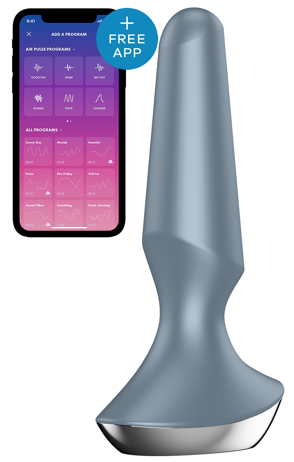 Satisfyer PLUG-ILICIOUS 2 Vibrating Anal Plug GREY - Image 2