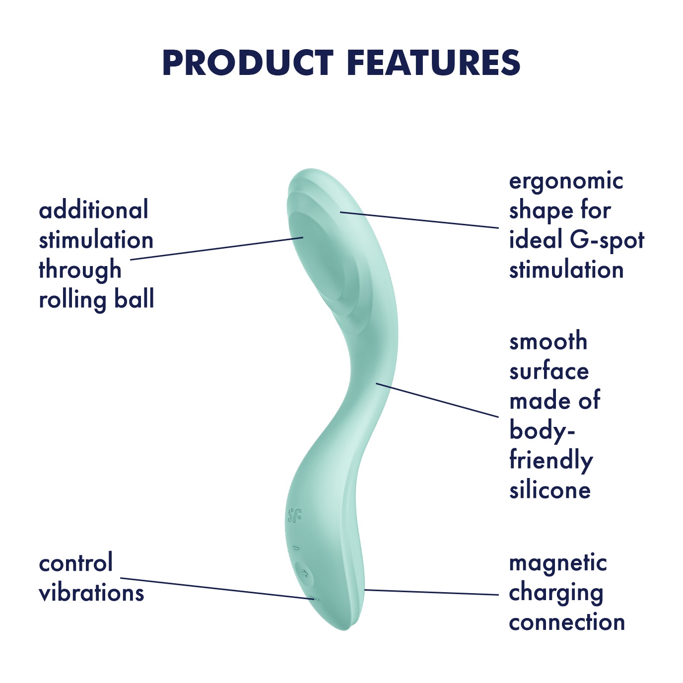 Satisfyer Rrrolling Pleasure G-Spot vibrator with up and down movement rolling ball mint - Image 2