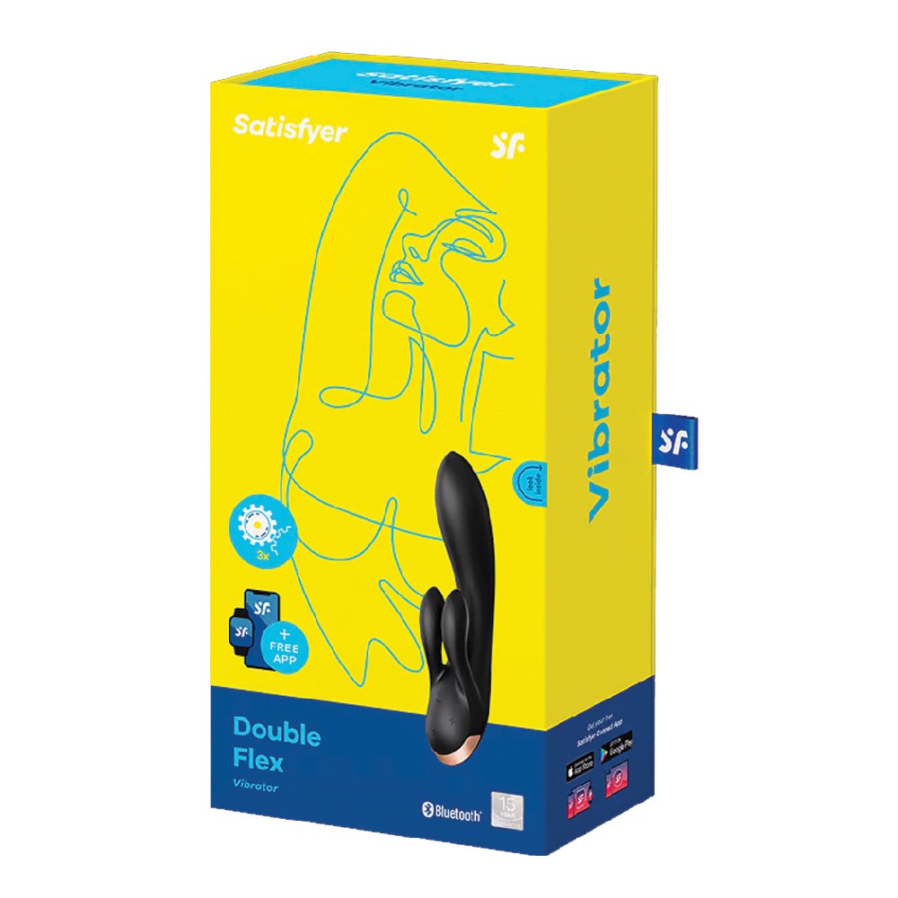 Satisfyer Double Flex Rabbit Vibrator with Connect App BLACK - Image 2