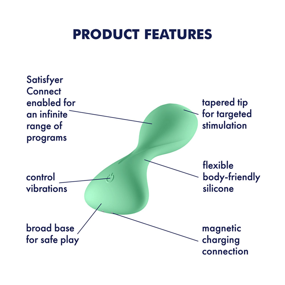 Satisfyer trendsetter App controlled vibrating plug light green - Image 5