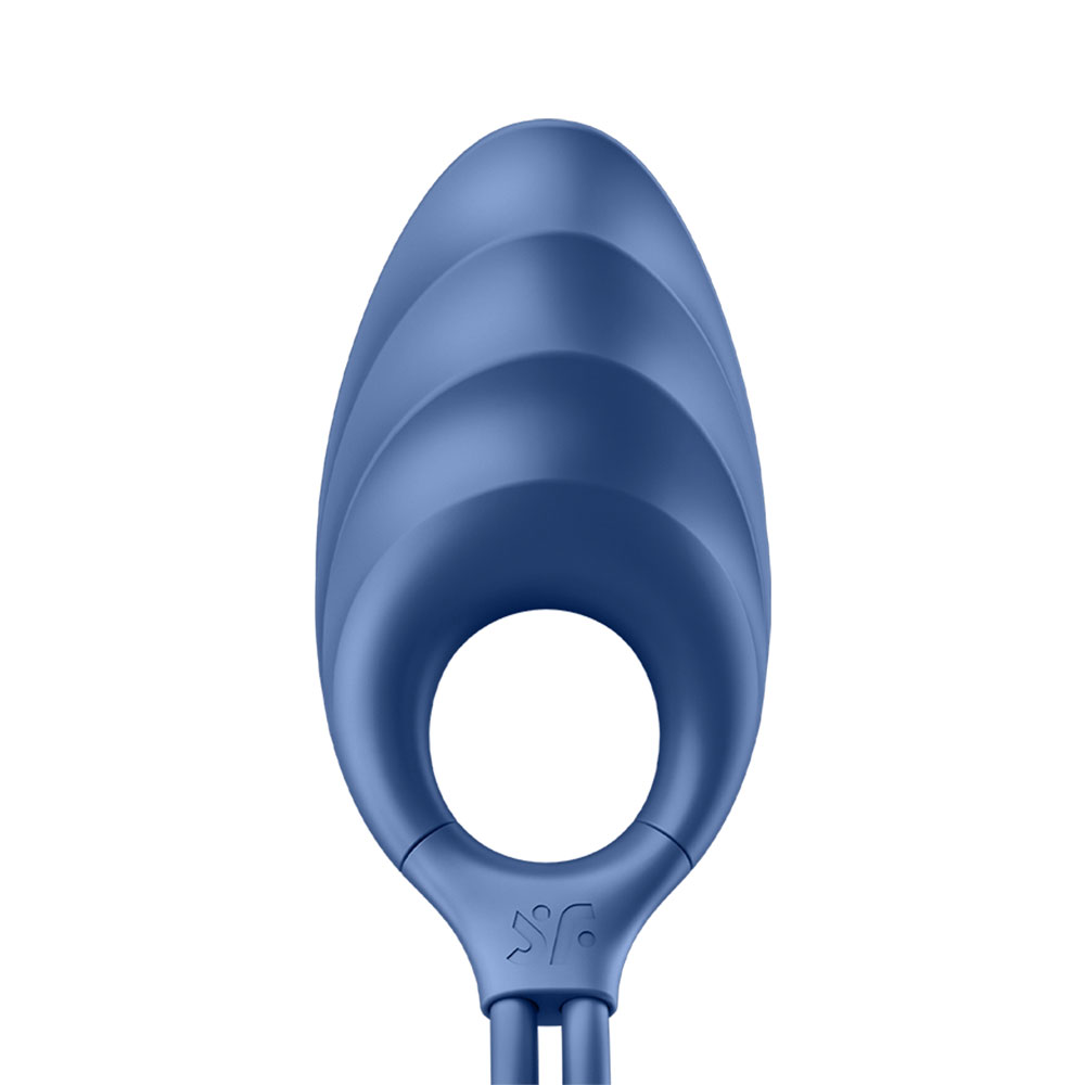 Satisfyer Swordsman cock ring with ribbed structure and 12 vibrating programs blue - Image 4