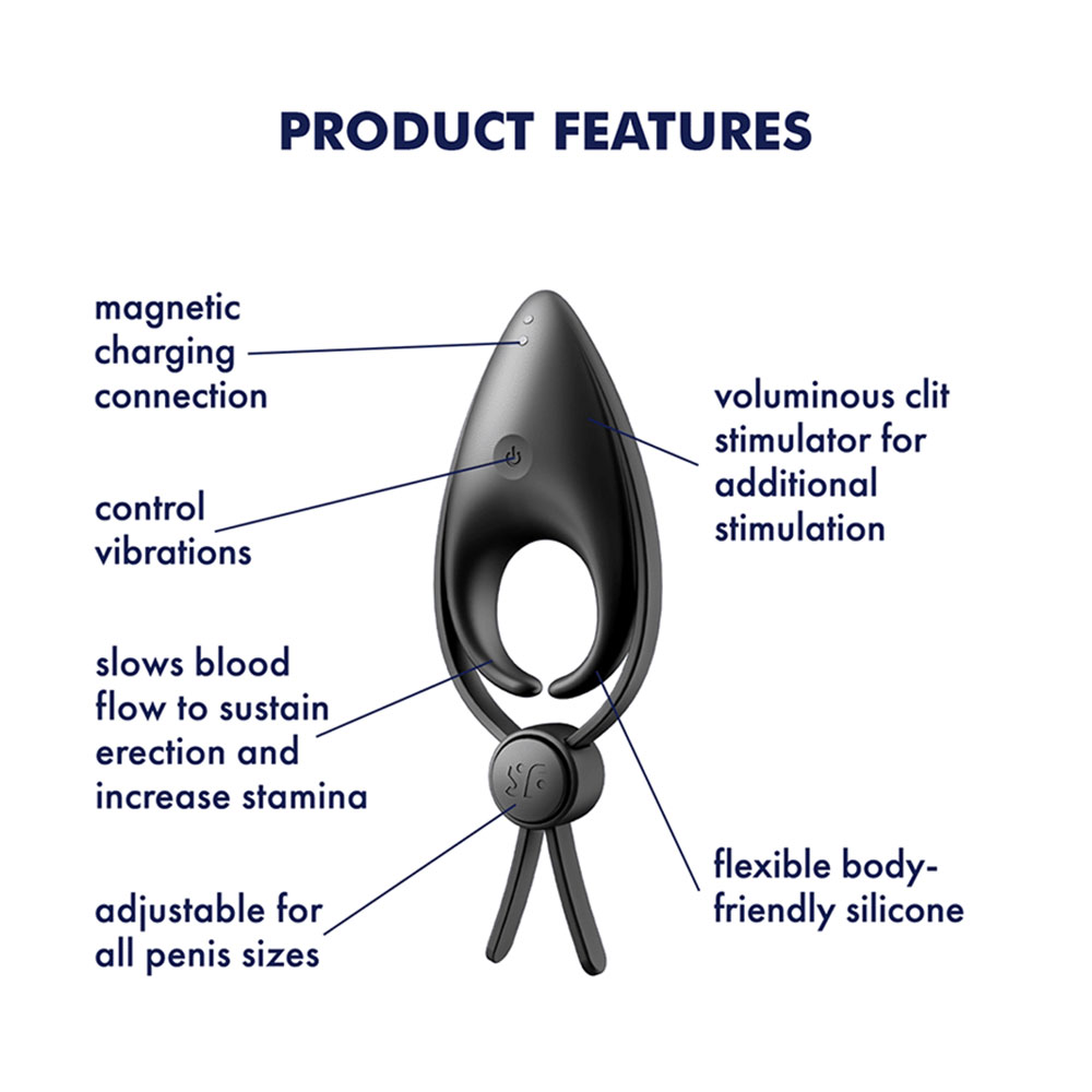 Satisfyer Sniper adjustable cock ring with 12 vibration programs black - Image 5