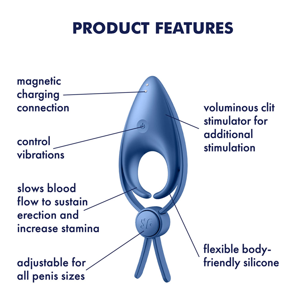 Satisfyer Sniper adjustable cock ring with 12 vibration programs blue - Image 5