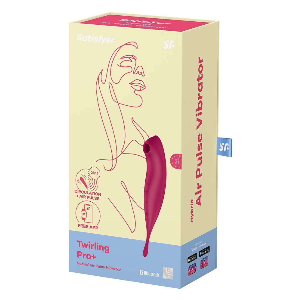 Satisfyer Twirling Pro+ Hybrid Air Pulse Vibrator Dark Red - Image 2