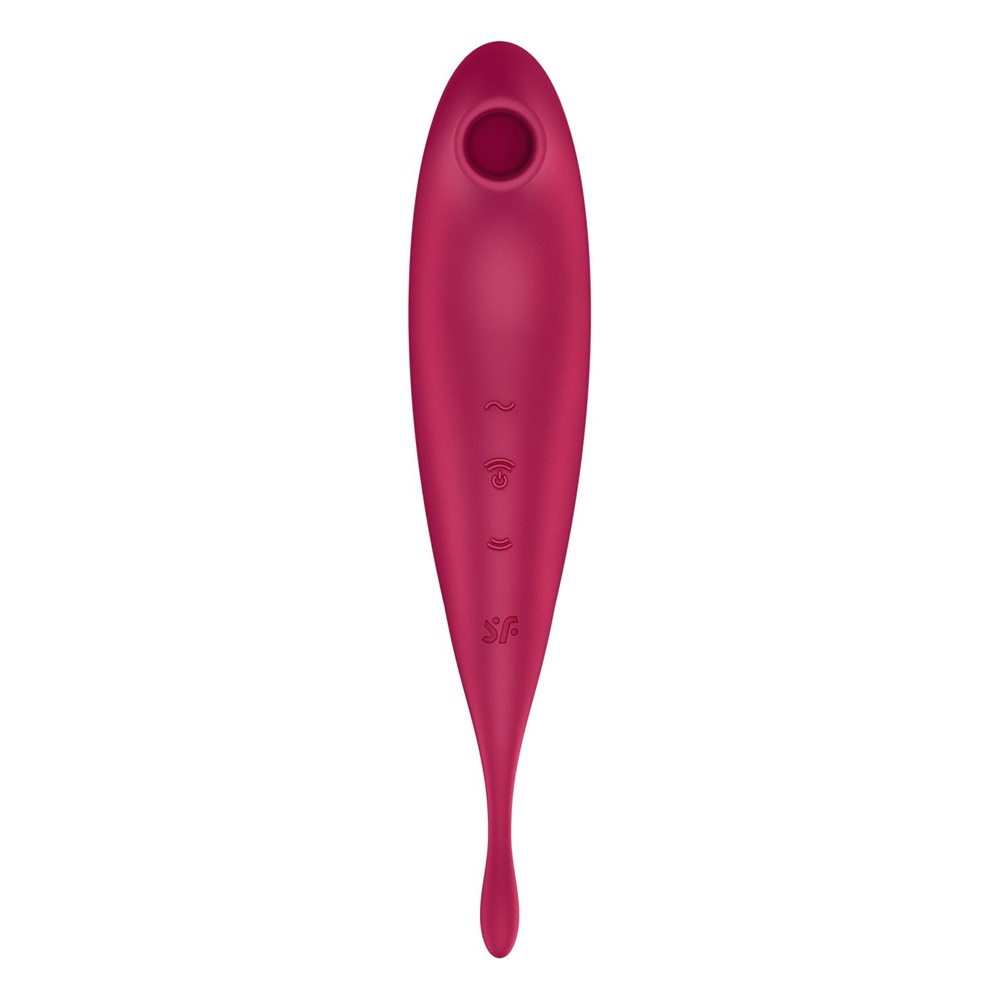 Satisfyer Twirling Pro+ Hybrid Air Pulse Vibrator Dark Red - Image 4