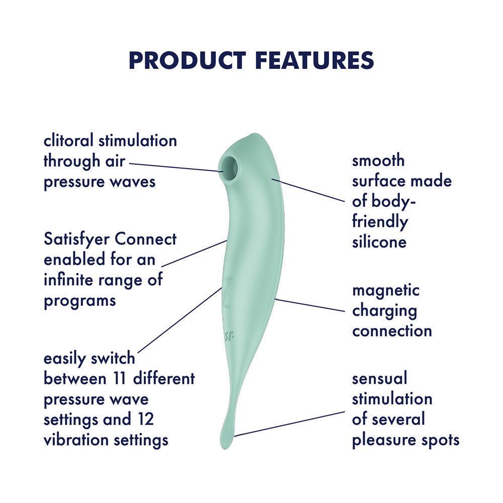 Satisfyer Twirling Pro+ Hybrid Air Pulse Vibrator Mint - Image 5