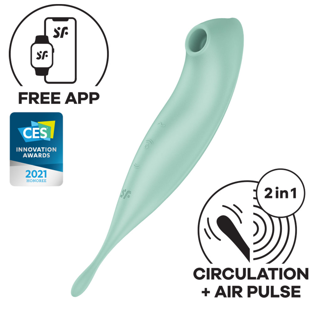 Satisfyer Twirling Pro+ Hybrid Air Pulse Vibrator Mint - Image 2