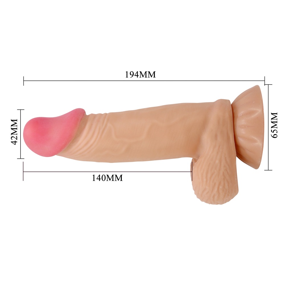 Pretty Love Duvall Flesh Sliding Skin Suction Dildo 19 x 4.2cm - Image 2