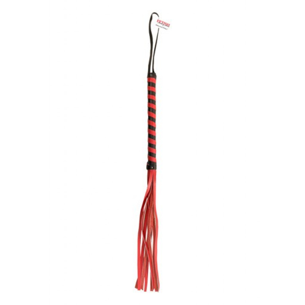 Fetish Fantasy Cat O'nine tails black and Red Leather Flogger Whip - Image 3