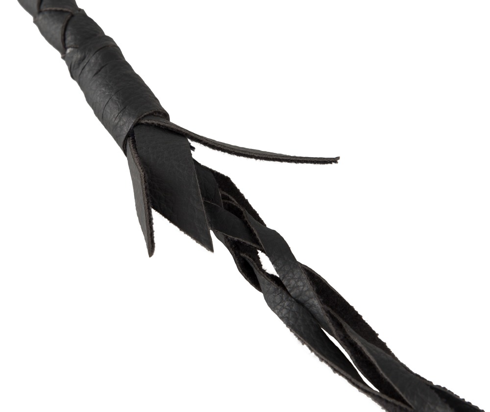 Extra Long Leather Whip Black 1.6m - Image 5