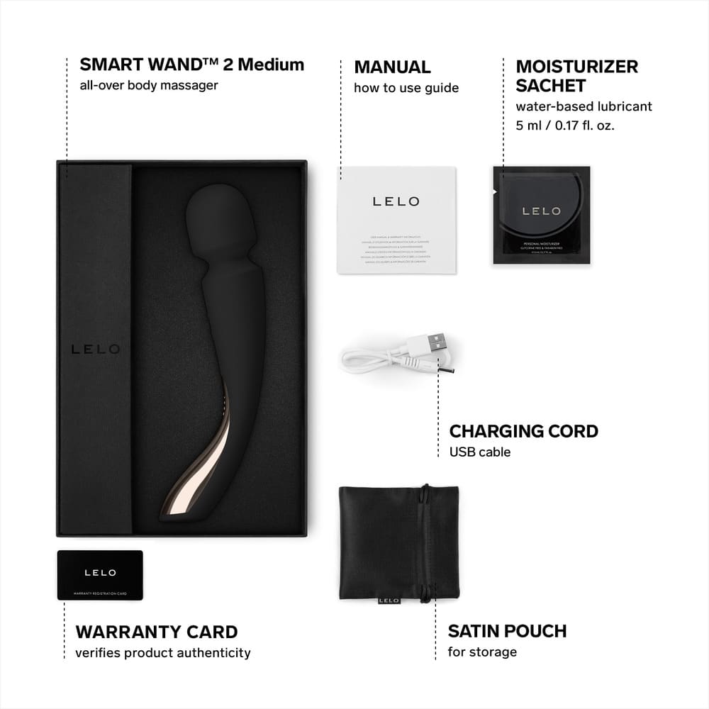 Lelo Smart Wand 2 Personal Massager Medium Black - Image 5