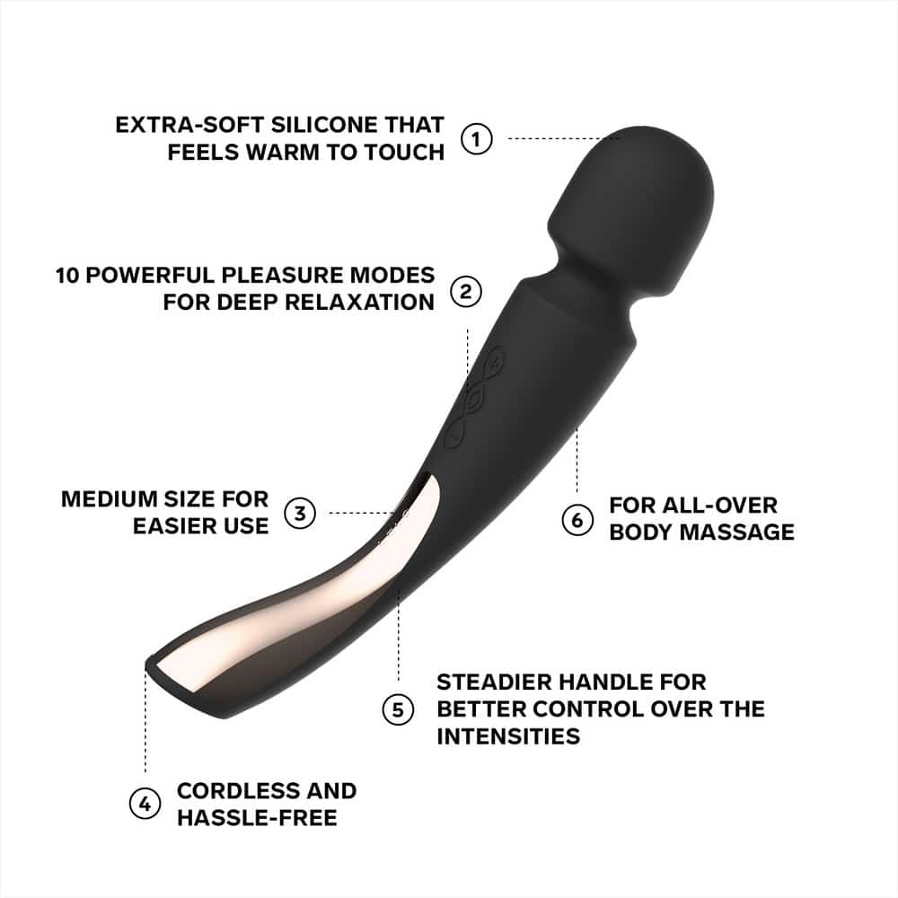 Lelo Smart Wand 2 Personal Massager Medium Black - Image 4