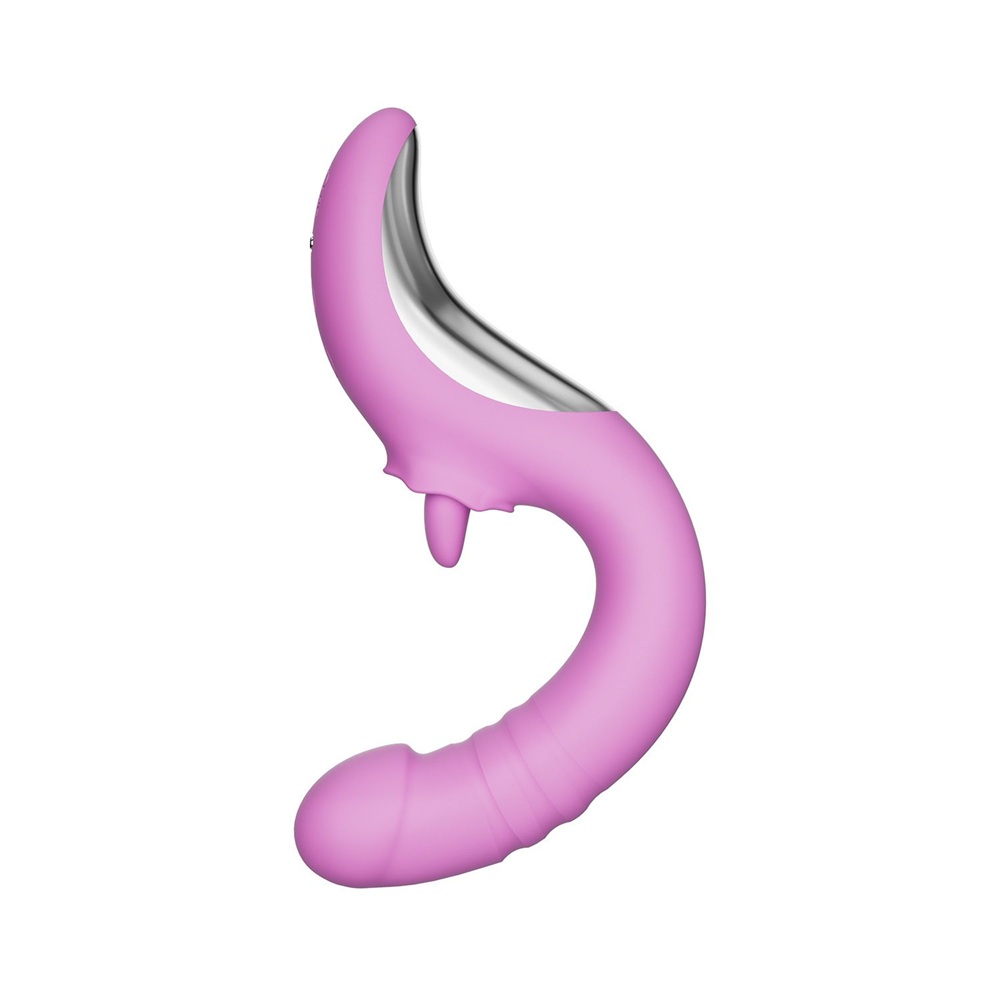 Good Vibes Only Thrusting Tongue Vibrator Pink - Image 3