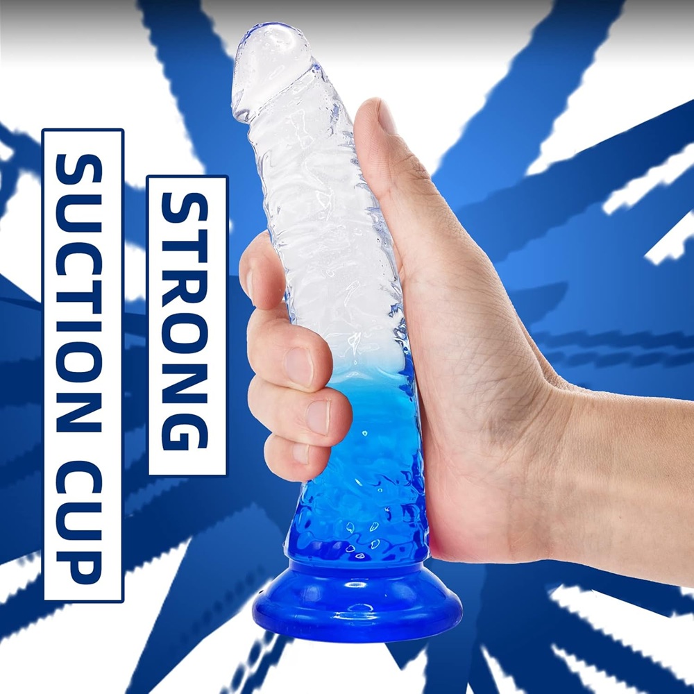 TOYBOY LINO Clear-Blue TPE Dildo with suction cup - Image 3