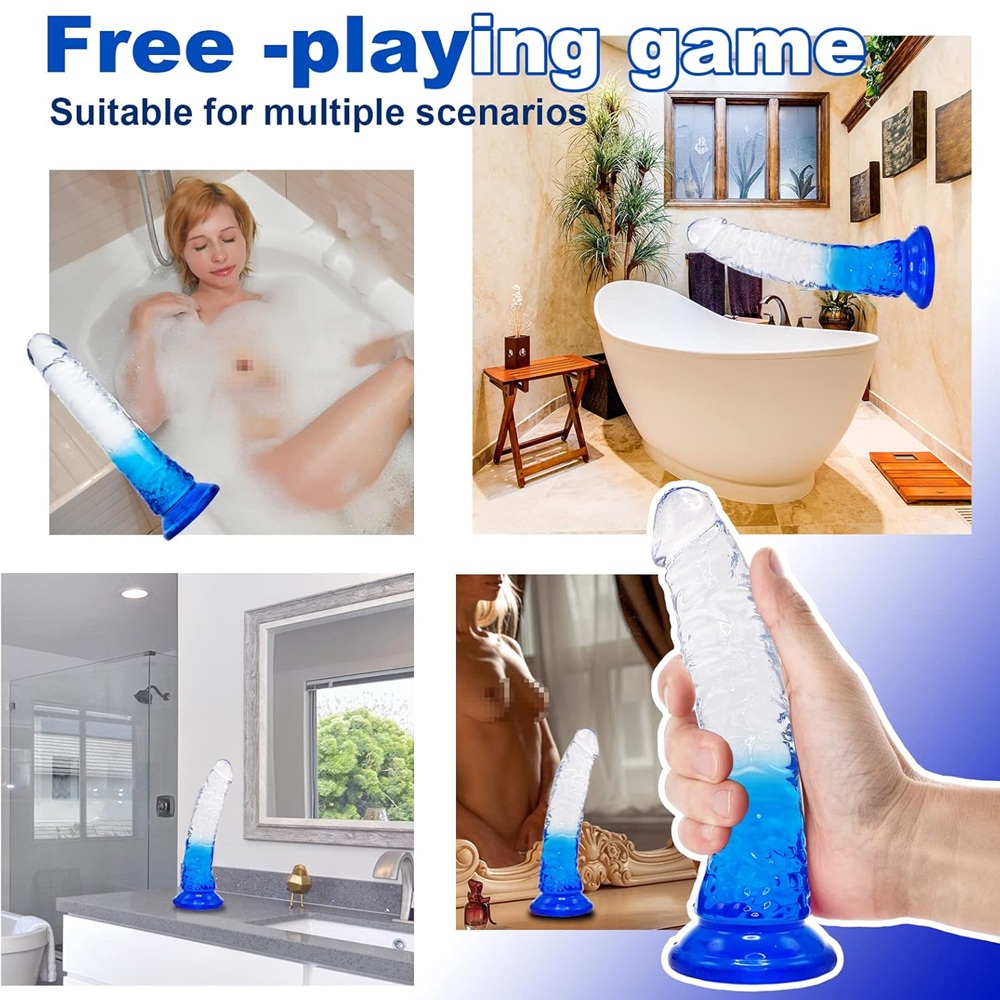 TOYBOY LINO Clear-Blue TPE Dildo with suction cup - Image 7
