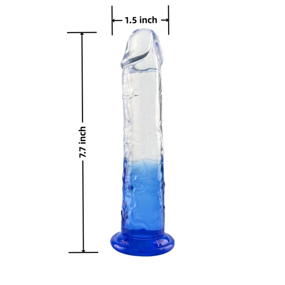 TOYBOY LINO Clear-Blue TPE Dildo with suction cup - Image 4
