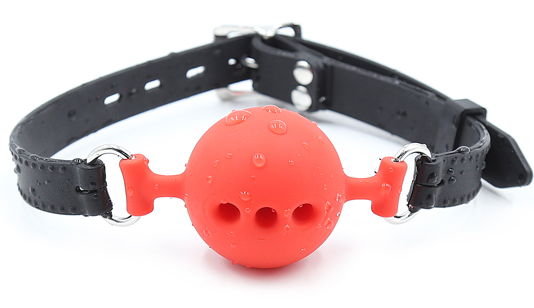 Naughty Toys Breathable Ball Gag LARGE RED Ø 4.5 cm - Image 2