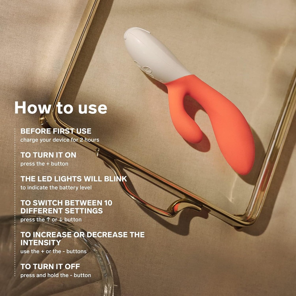 Lelo Ina 3 Rabbit Vibrator Coral - Image 10