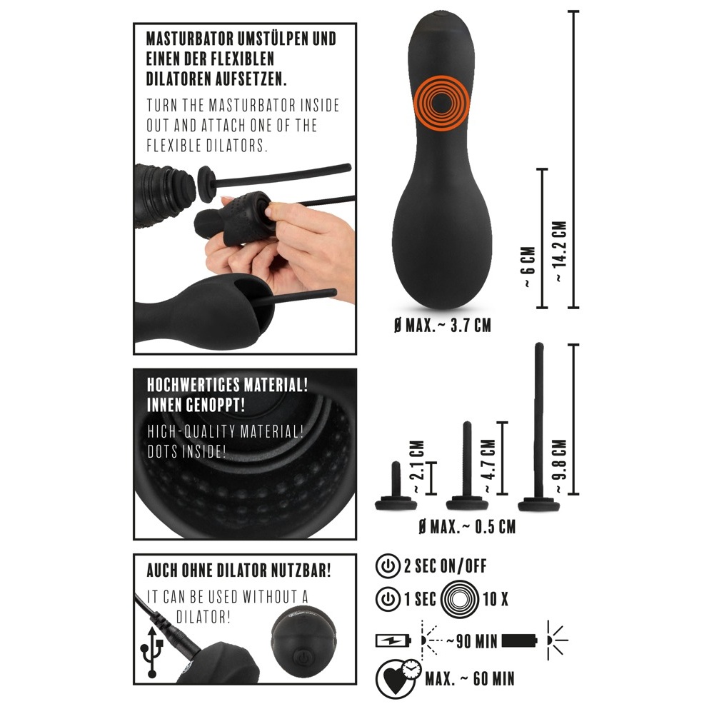 Glans Vibrator with 3 attachable Dilators - Image 4