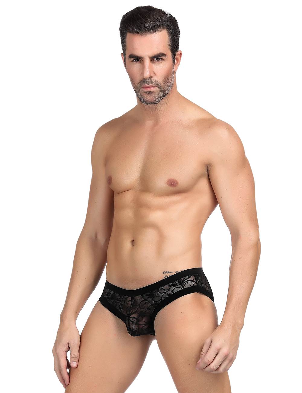 Floral Lace Briefs Black - Image 5
