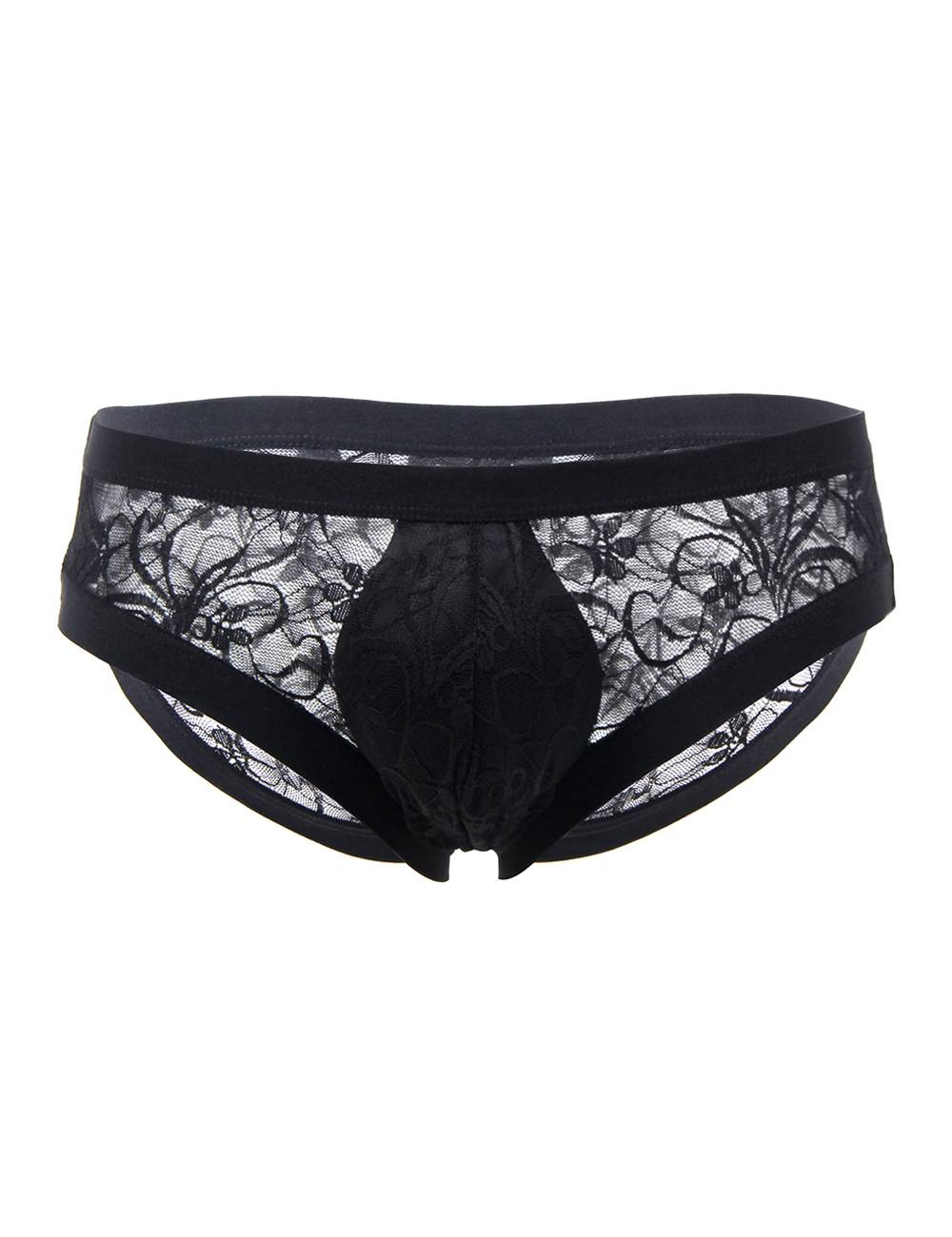 Floral Lace Briefs Black - Image 3