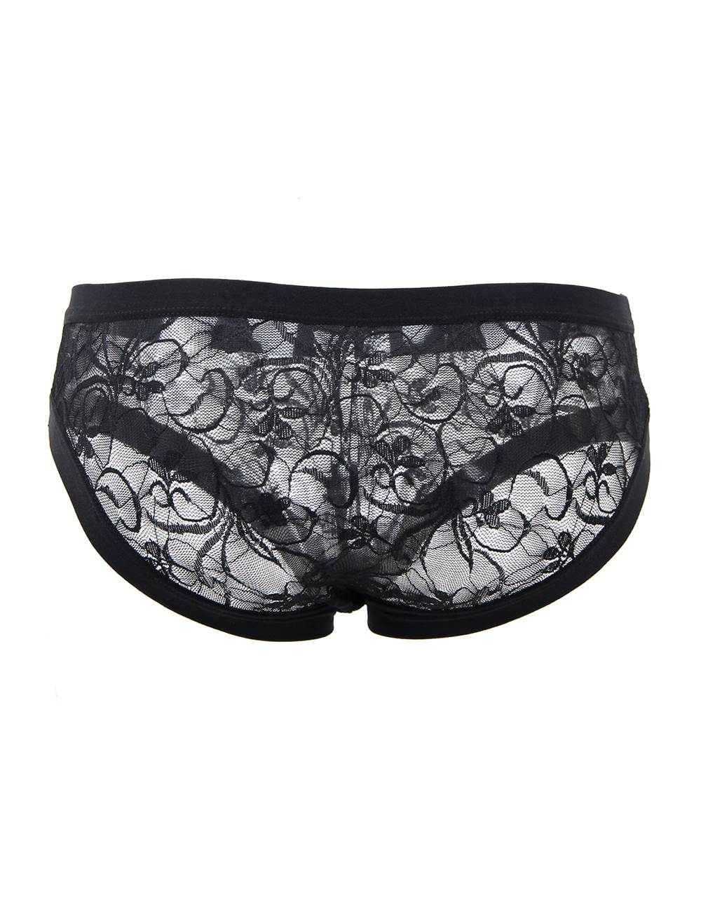 Floral Lace Briefs Black - Image 4