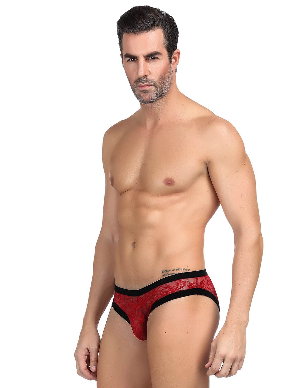 Floral Lace Briefs Red - Image 5