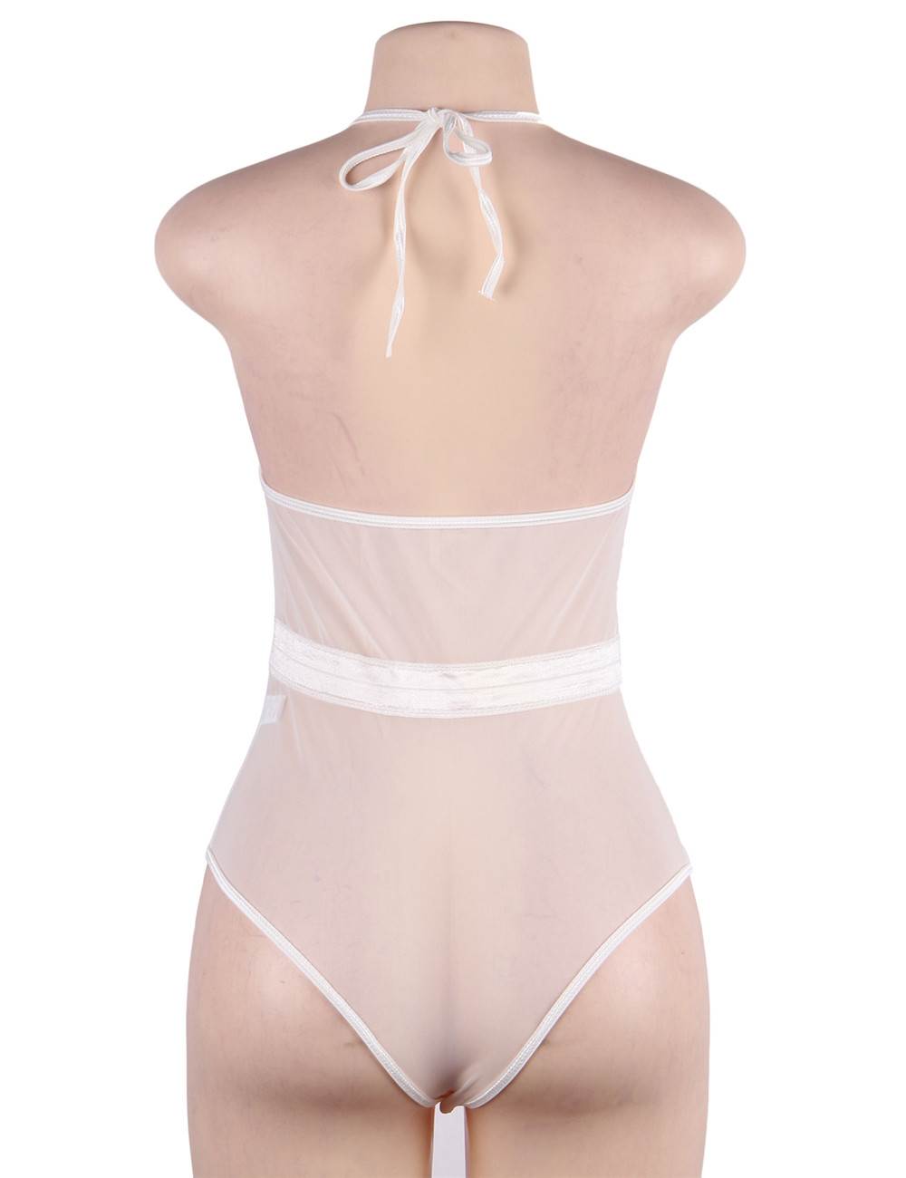 White Teddy Lingerie with Lace Front - Image 5
