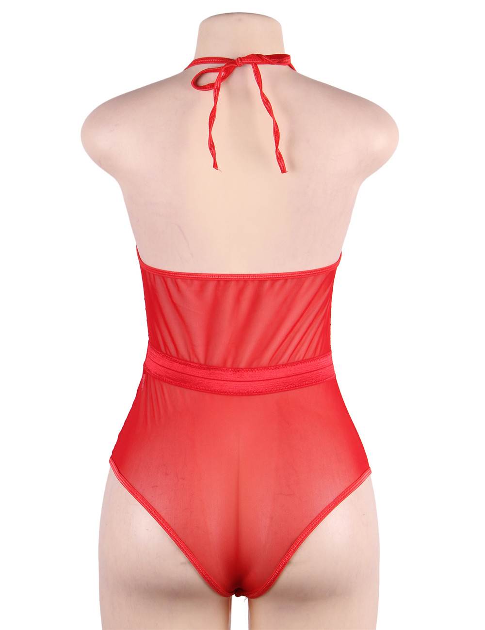 Red Teddy Lingerie with Lace Front - Image 5