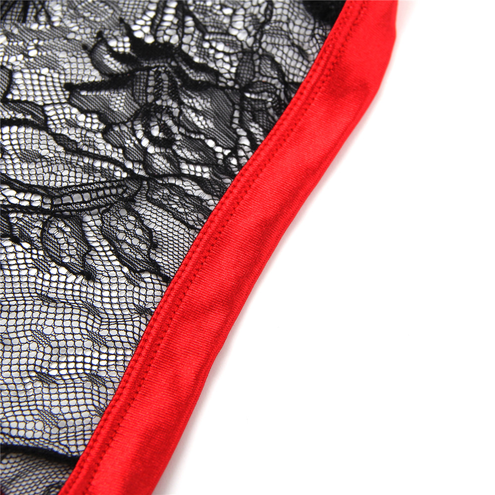 Black Lace Knickers with Red Bow Back - Image 3