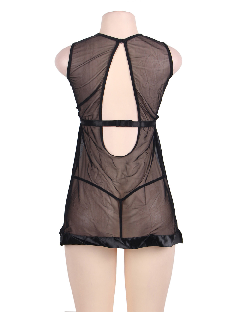 Flared Mesh Babydoll Set Black - Image 6