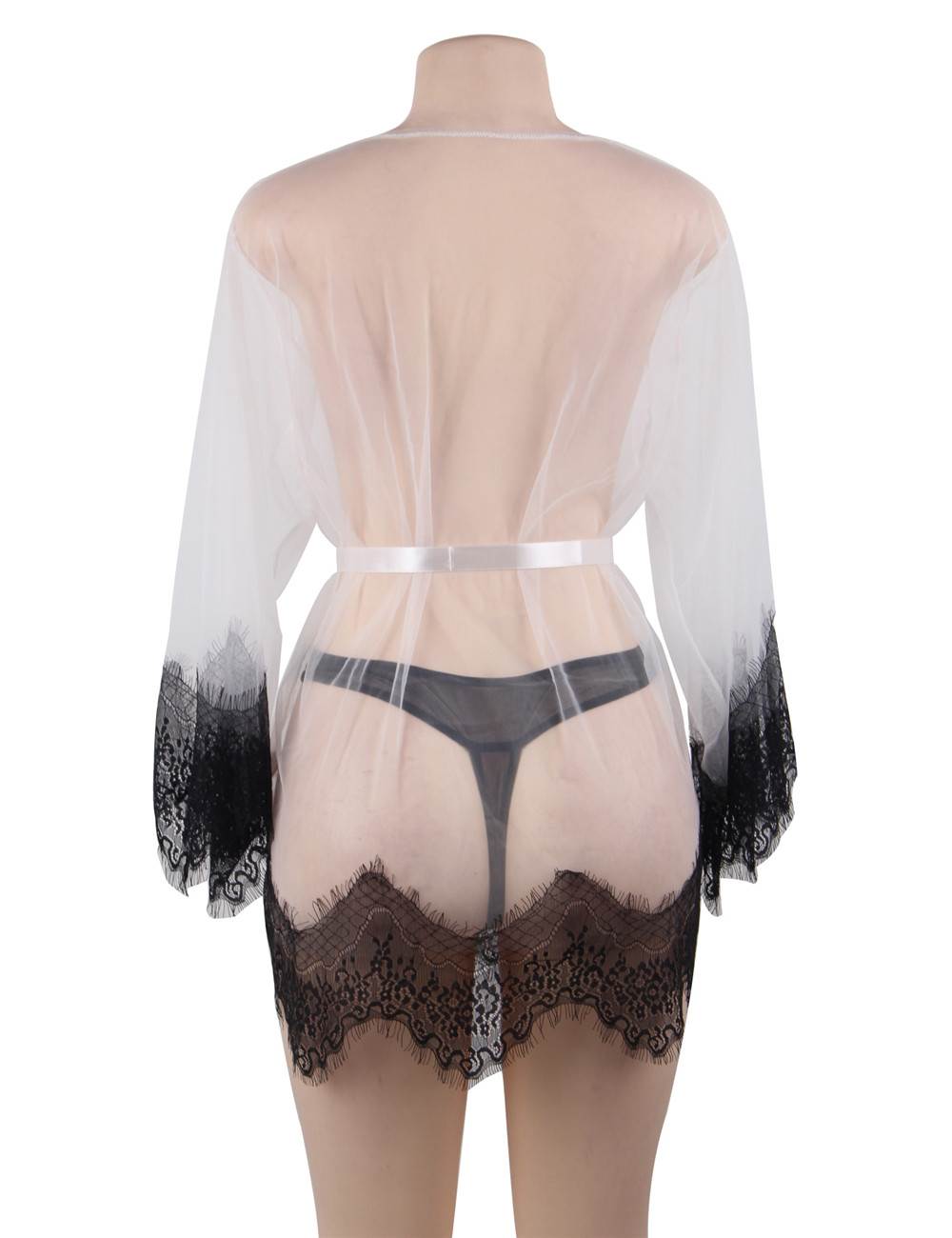 Unwrap Me Mesh Kimono with String White - Image 4
