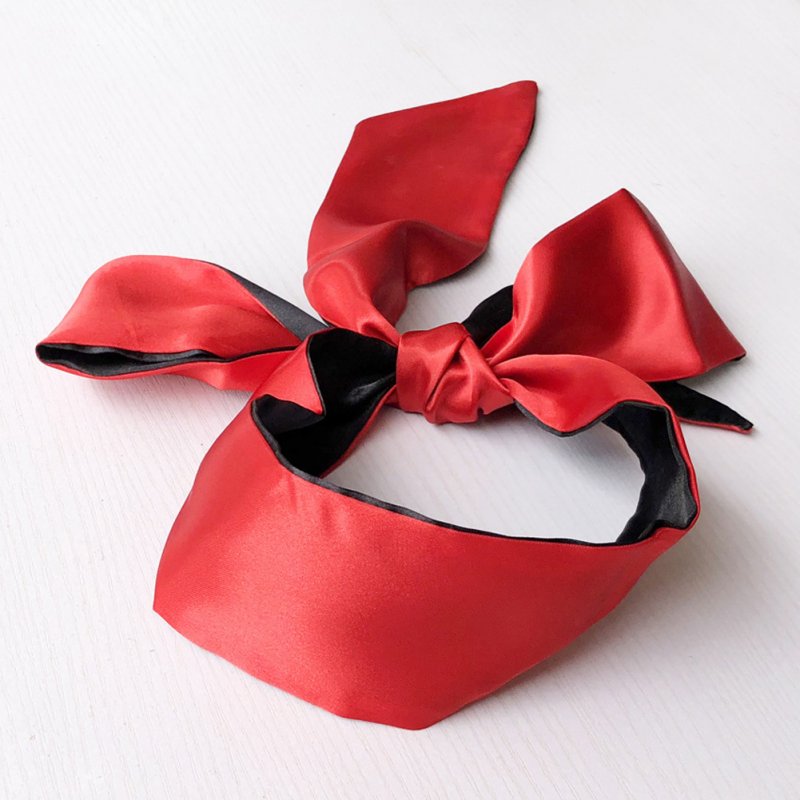 Red-Black Satin Blindfold Scarf - Image 3