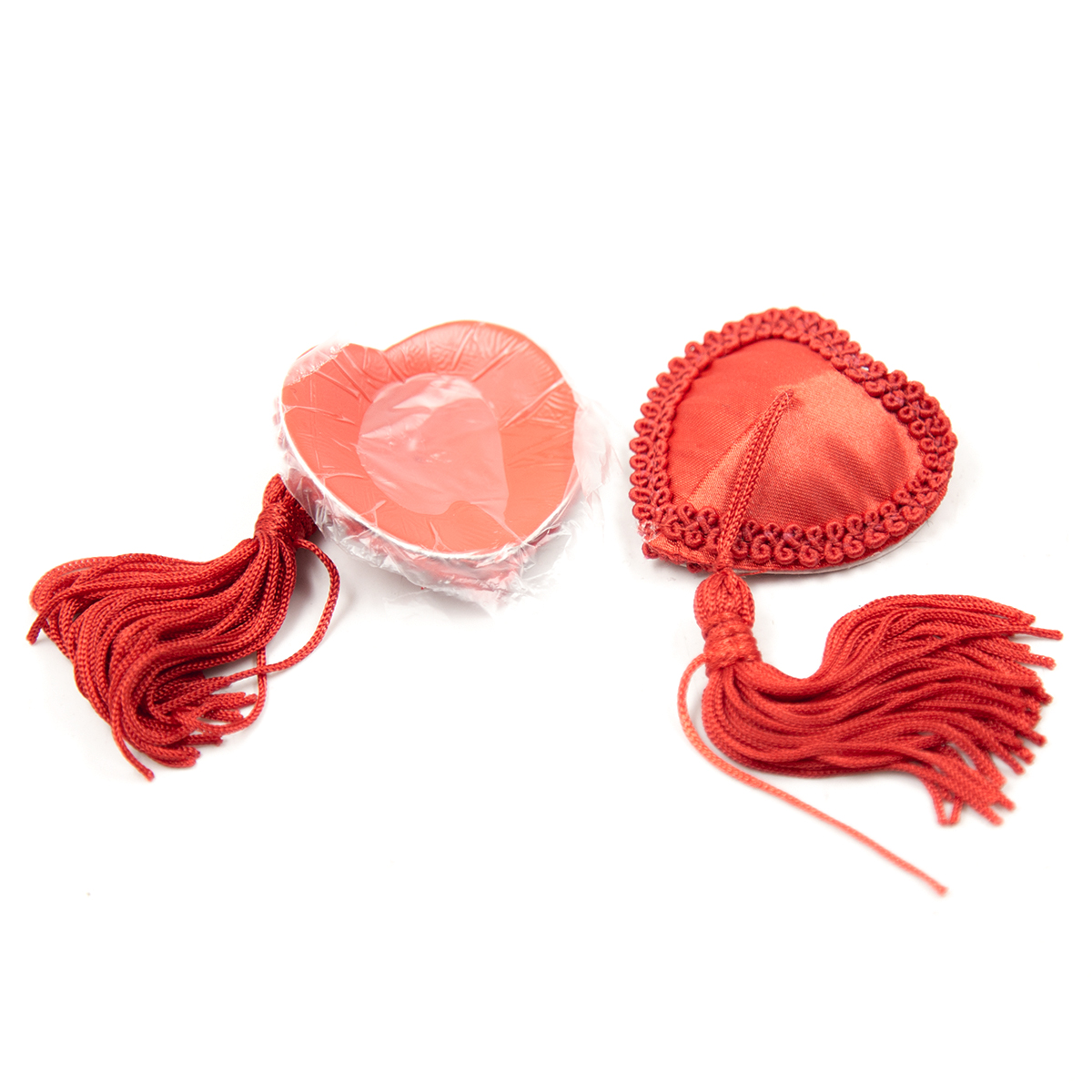 Naughty Toys Red Burlesque Heart Nipple Pasties - Image 5