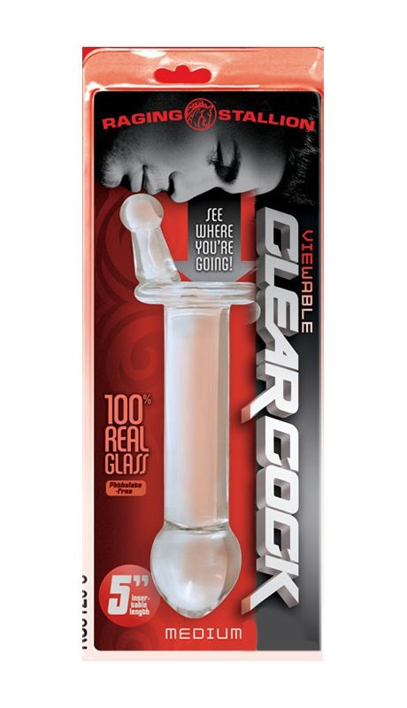 Clear Glass Penis Dong Wide Neck for Viewing the Ass 13 cm - Image 2