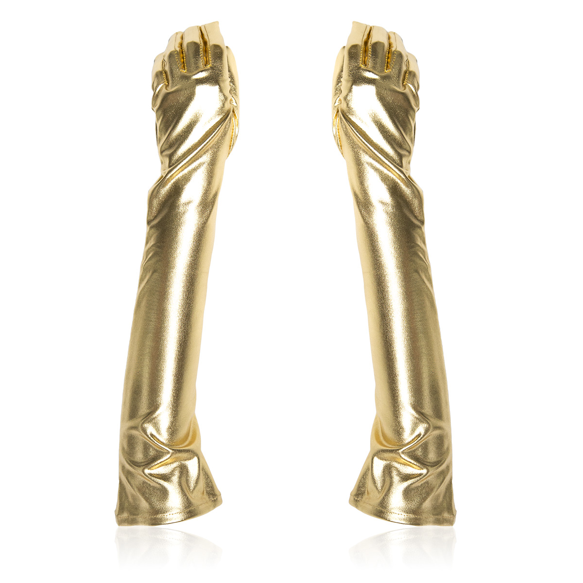 Naughty Toys Shiny Long Gloves Gold - Image 2