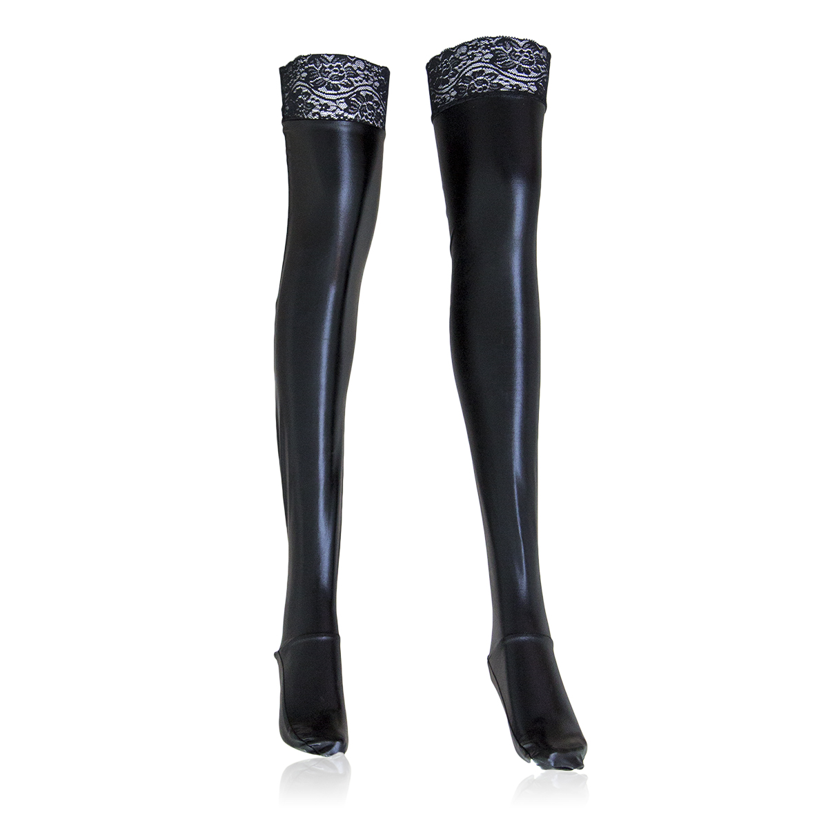 Naughty Toys Shine Tights with Lace - Image 2