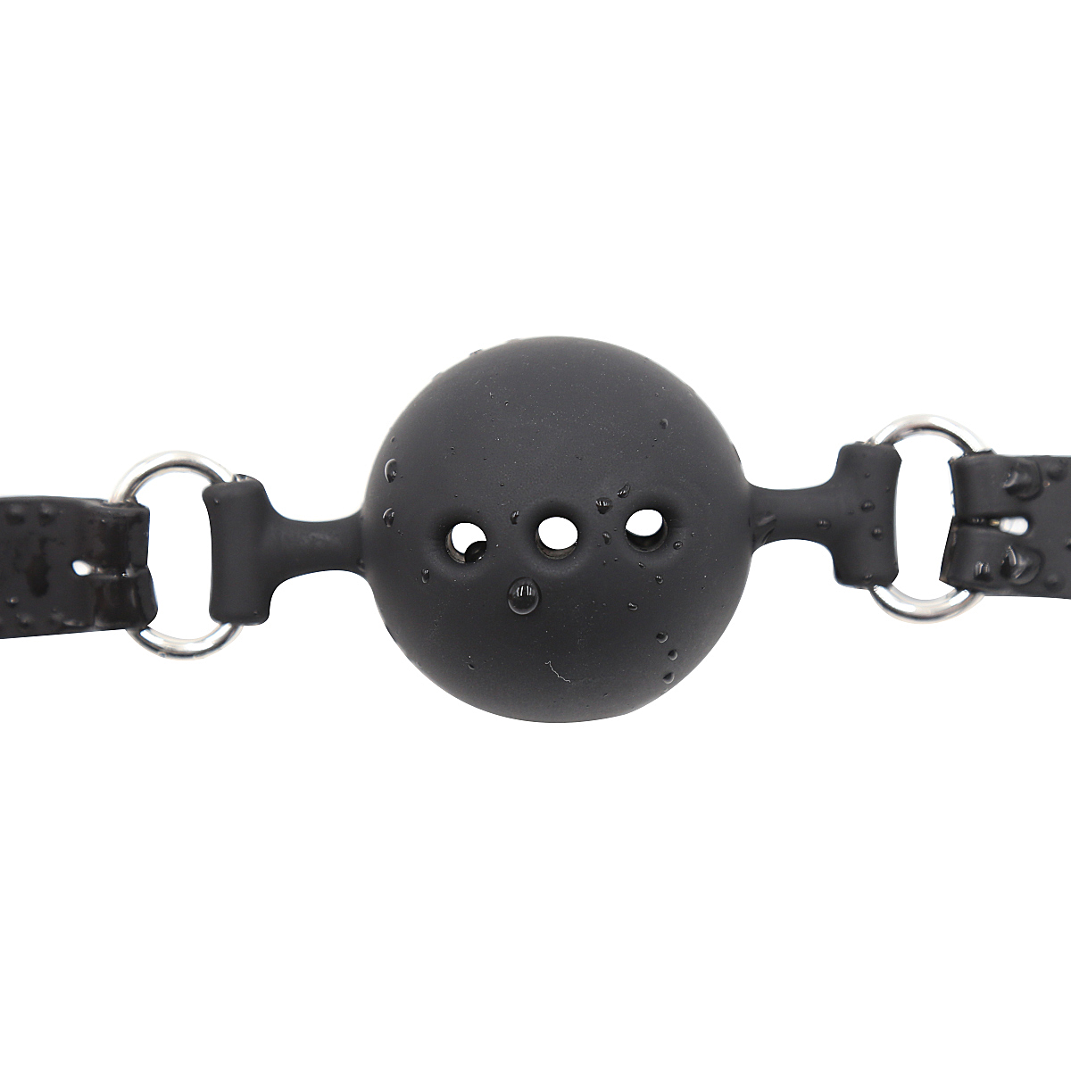 Naughty Toys Breathable Ball gag MEDIUM BLACK Ø 4 cm - Image 3