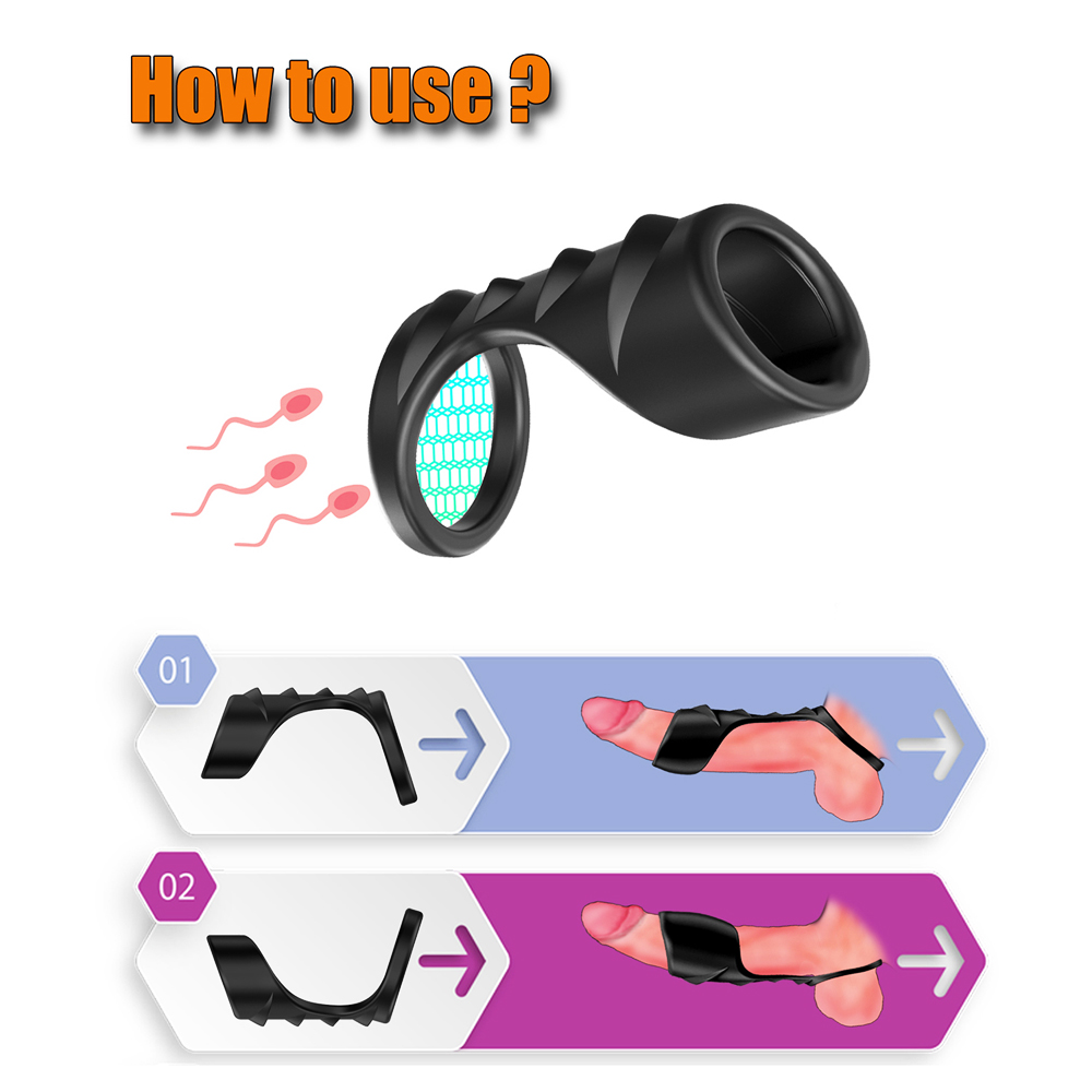 TOYBOY STEN-BOY Flexible Double Loop Textured Cock Ring - Image 4