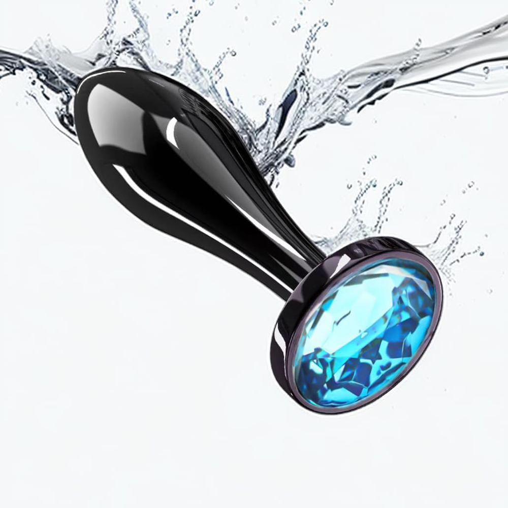 TOYBOY MYSTIC Gunmetal Metal Anal Plug with Blue Gem - Image 5