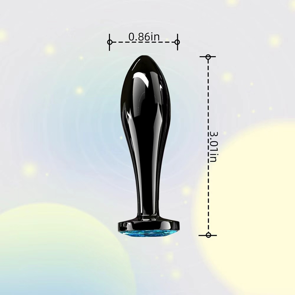 TOYBOY MYSTIC Gunmetal Metal Anal Plug with Blue Gem - Image 3