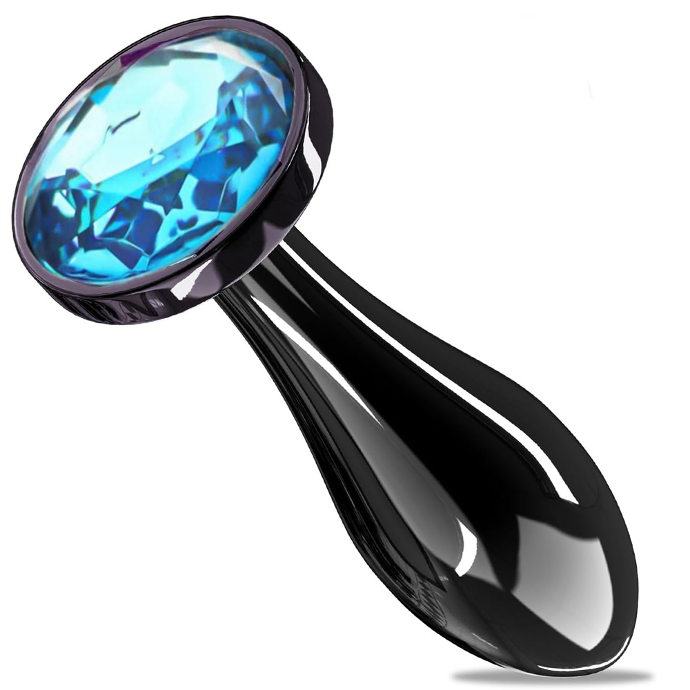 TOYBOY MYSTIC Gunmetal Metal Anal Plug with Blue Gem - Image 2