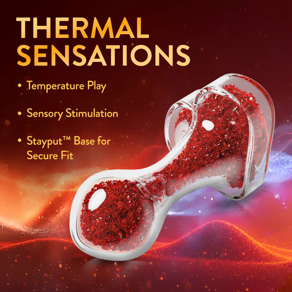 TOYBOY JAMAL Clear Glass Anal Plug with Red Heart Gem - Image 6